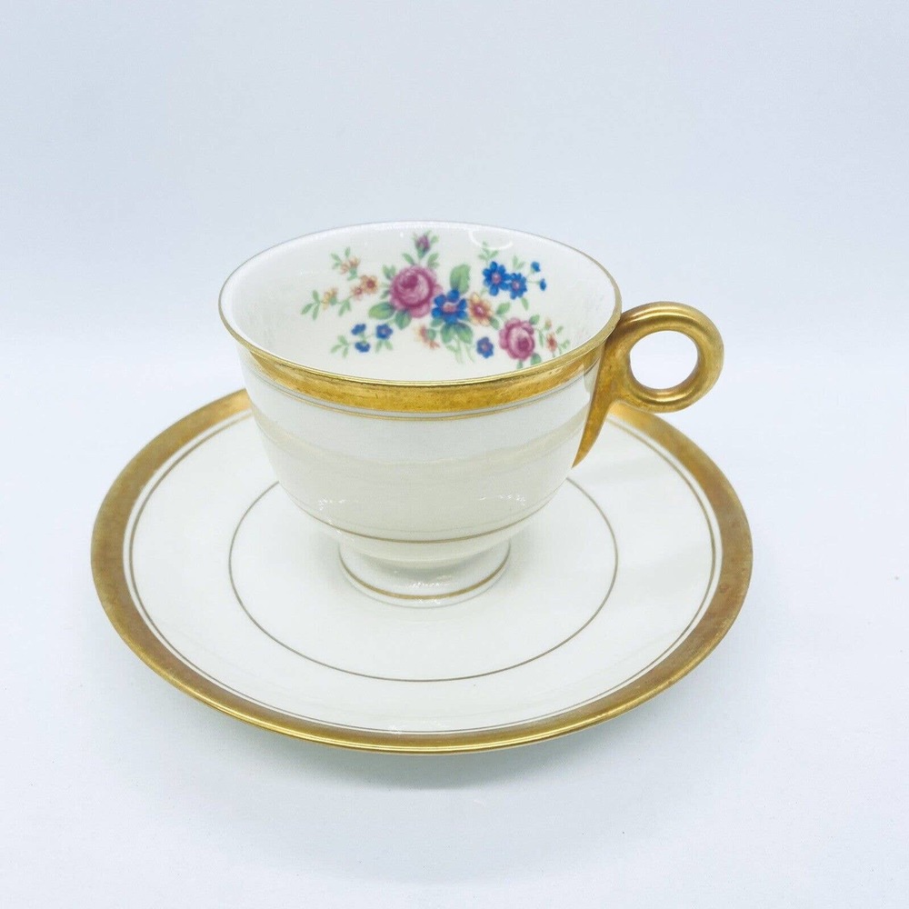 Theodore Haviland New York Windsor Footed Demitasse Cup & Saucer Made in America